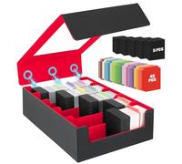 AOBOPLE Caja de Almacenamiento de Tarjetas Coleccionables de Más de 3900 con 48 Divisores Coloridos y 5 Soportes de Espuma Funda de Mazo de 5 Filas Caja Cartas para Magia Tarjetas Deportivas Caja