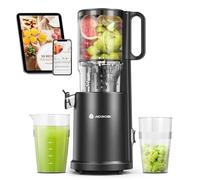 AOBOSI Extractor de Jugos Prensado en Frio de 126MM Canal de Alimentación Grande para Frutas y Verduras Enteras, Extractor de Jugo con Motor de Barrena Mejorado, Corte Automático y Técnicas