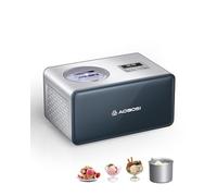 Aobosi Heladora&Gelato Sorbete Helado Yogurt Maker,Máquina de helados con pantalla LED y temporizador,Fácil de operar,Acero inoxidable,2L,Paleta mezcladora desmontable