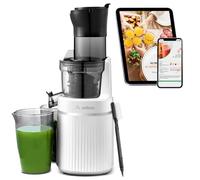 Aobosi Licuadora para verduras y frutas con Apertura da 80 MM, Licuadora prensado en frio con Función marcha atrás/Motor silencioso/Libre de BPA/Blanco