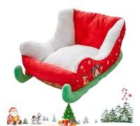 AOBUJDUB Christmas Sled Dog Bed, Santa Sleigh Cat Bed, Festive Plush Insulated Beds, Cozy Holiday Sleeping Beds for Puppies, Kitten