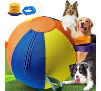 AOBUJDUB Herding Balls for Dogs, Calming Jumbo Ball for Dogs, Giant Inflatable Dog Ball with Reinforced Handles Cover & Pump, Durable Tear Resistant Toy(Orange,Extra Large)