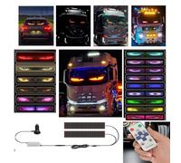 AOBUJDUB Ojos LED para Camiones, Luz de Ojos de Diablo para Coches, Pantalla LED Flexible Grande para Camiones, Tiendas(2pcs 16.6x80CM)