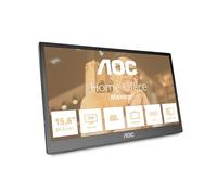AOC 16T3EA - Monitor portátil de 16 Pulgadas (1920x1080, Puerto USB-C, Soporte multiángulo) Negro-Gris