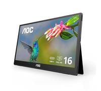 AOC 16T3EA Monitor portátil Ultrafino USB-C de 16 Pulgadas con Panel IPS, resolución Full HD de 1920 x 1080, Soportes Integrados para Vista Vertical/Horizontal, PC/MacBook, Soporte VESA, Bolsa de