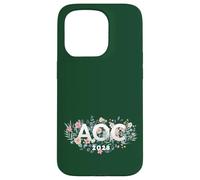 AOC 2028 Feminista Feminista Boho Flores Carcasa para iPhone 15 Pro