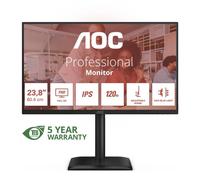 AOC Monitor 24E4U FHD de 24 Pulgadas, 120 Hz, IPS, 1 ms MPRT, sincronización adaptativa, Modo HDR, Ajuste de Altura 1920 x 1080, HDMI 1 x 1.4, DP 1 x 1.2, USB Hub Negro, 24 Inch FHD