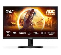 AOC Gaming 24G4HRE - Monitor Full HD de 24 Pulgadas, 200 Hz, 1 ms, compensación S-Sync, HDR10 1920x1080, 2X HDMI 2.0, DisplayPort 1.4 Negro-Rojo, 24 Inch FHD Fast IPS, Soporte Fijo - Altavoces