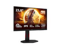 AOC Monitor 24G4ZR de 23,8 Pulgadas FHD, 260 Hz, Panel IPS rápido, 0,3 ms MPRT, Adaptive Sync, HDR10, Compatible con G-Sync, Ajuste de Altura, (1920 x 1080 HDMI, 2 x DP 2.0) Negro