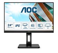 AOC 24P2Q Monitor 24 Pulgadas FHD, 75Hz, IPS, 4 ms GtG, Adaptive Sync., Altura ajustable, Altavoces (1920x1080, 1x HDMI 1.4, 1x DP 1.2, USB-Hub), Negro