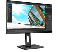 AOC 24P2Q Monitor 24 Pulgadas FHD, 75Hz, IPS, 4 ms GtG, Adaptive Sync., Altura ajustable, Altavoces (1920x1080, 1x HDMI 1.4, 1x DP 1.2, USB-Hub), Negro