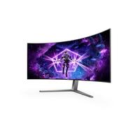 AOC AG456UCZD Monitor Gaming 45 Pulgadas UWQHD Curvo, 240Hz, OLED, 0.03 ms GtG, HDR10, FreeSync Prem., G-Sync Compat., Altura Ajustable, Altavoces (3440x1440, 2X HDMI, 1x DP, USB-Hub), Negro/Gris