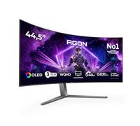 AOC AG456UCZD Monitor Gaming 45 Pulgadas UWQHD Curvo, 240Hz, OLED, 0.03 ms GtG, HDR10, FreeSync Prem., G-Sync Compat., Altura Ajustable, Altavoces (3440x1440, 2X HDMI, 1x DP, USB-Hub), Negro/Gris