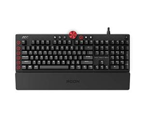 AOC AGON AKG700 Teclado de gaming - Teclado para PC con distribución en alemán e interruptores Cherry MX Red, Anti-Ghosting, N-Key Rollover y software programable AOC G-Tools, negro