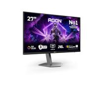 AOC AG276UZD Monitor Gaming 27 Pulgadas UHD, 280Hz, QD-OLED, 0.03 ms GtG, HDR400 TrueBlack, G-Sync Compat, Altura Ajustable, Altavoces (3840x2160, 2X HDMI 2.1, 1x DP 2.1, USB-Hub), Negro/Gris