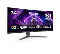 AOC Agon Pro AG346UCD Monitor 34 Pulgadas, 175Hz Panel QD-OLED, 0.03ms GtG, HDR400 TrueBlack, Adaptive Sync, G-Sync Compatible, Altavoces, (3440x1440 HDMI 2X 2.0 DP 1x 1.4 USB Hub) Negro