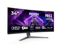 AOC AGP346UCSD Monitor 34 Pulgadas 360Hz Panel QD-OLED, 0.03ms GtG, HDR500 TrueBlack, Adaptive Sync, G-Sync Compatible, Altavoces, Altura Ajustable, (3440x1440 HDMI 2X 2.1 DP 1x 2.1 USB Hub) Negro