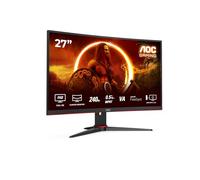AOC C27G2ZE/BK - Monitor curvo gaming de 27" FHD (1920x1080, 1500R, 240Hz, 0.5 ms, VA, FreeSync Premium, 300 cd/m, VESA, HDMI 2x2.0, Displayport 1x1.2) Negro/rojo