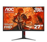 AOC C27G4H2 Monitor Curvo para Juegos de 27 Pulgadas, FHD 1920 x 1080, 1500R, frecuencia de actualización de 200Hz, Tiempo de Respuesta de 0,3 ms, Altura Ajustable, Negro, Compatible con conmutadores