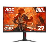 AOC CQ27G4H Monitor para Juegos Curvo de 27 Pulgadas, QHD 2K 2560x1440, 1500R VA, 180Hz 0,5 ms, AMD FreeSync Premium, Soporte Ajustable de Altura, Interruptor Xbox PS5 Compatible, 3 años