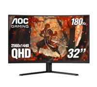 AOC CQ32G4VE Monitor de juegos sin marco curvo de 32 pulgadas 2K QHD, 1500R VA curvado, 180Hz, tiempo de respuesta de 0.5 ms, 2 puertos de visualización, 2 puertos HDMI, compatible con consola de