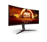AOC CU34G2XPD/BK Gaming Monitor 34 Pulgadas, 180Hz Panel Fast VA, 1HDR400, Adaptive Sync, FreeSync Premium (3440x1440 HDMI 2X 2.0 DP 2X 1.4 USB Hub) Negro/Rojo