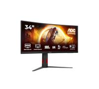 AOC CU34G4AD Gaming Monitor 34 Pulgadas 180Hz Panel Fast VA, 1ms GtG, HDR10, Adaptive Sync, Altura Ajustable, (3440x1440 HDMI 2X 2.0 DP 1x 1.4) Negro