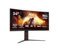 AOC CU34G4Z Gaming Monitor 34 Pulgadas 240Hz Panel Fast VA, 1ms GtG, HDR400, Altura Ajustable, (3440x1440 HDMI 2X 2.1 DP 1x 1.4 USB Hub) Negro