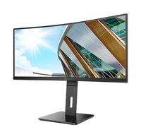 AOC CU34P2A Monitor 34 Pulgadas UWQHD Curvo, 100Hz, VA, 1 ms MPRT, Adaptive Sync., Altura ajustable, Altavoces (3440x1440, 2x HDMI 2.0, 1x DP 1.2, USB-Hub), Negro
