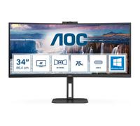 AOC CU34V5CW 34" LED UltraWide WQHD 100Hz FreeSync Webcam USB-C Curva