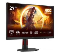 AOC Gaming Q27G4ZR - Monitor Quad HD de 27 Pulgadas, 240 Hz, 1 ms, compatibilidad G-Sync, HDR400 (2560 x 1440, 2X HDMI 2.0, DisplayPort 1.4) Negro-Rojo