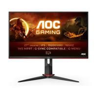 AOC Gaming 27G2SPU, Monitor FHD de 27 Pulgadas, 165 Hz, 1 ms, FreeSync Premium (1920 x 1080, HDMI, DisplayPort, Hub USB), negro / rojo