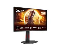 AOC Gaming Q25G4SR - Monitor Quad HD de 255 Pulgadas, 300 Hz, 1 ms, FreeSync. Premium, G-Sync, HDR400 (2560 x 1440, 2 HDMI 2.1, DisplayPort 1.4), Negro-Rojo