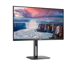 AOC Monitor FHD de 24 Pulgadas, 24V5C, Altavoz, Altura Regulable (1920 x 1080, 75 Hz, HDMI, DisplayPort, USB-C, USB Hub), Color Negro