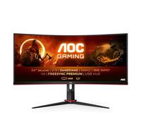AOC G2 CU34G2X/BK LED display 86,4 cm (34") 3440 x 1440 Pixeles Quad HD Negro, Rojo