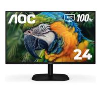 AOC Monitor IPS sin Marco 24B2H2 de 24 Pulgadas, FHD 1920 x 1080, 100Hz, 106% sRGB, para el hogar y la Oficina, Entrada HDMI y VGA, Modo Azul bajo, Compatible con VESA, Negro