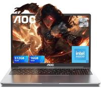 AOC Ordenador Portatil con I-ntel N97 (hasta 3,6 GHz), Portátil Computadora 16GB DDR4 512GB SSD Expansión 2TB (Mejor que Celeron) Laptop,WiFi,BT5,Tipo C,USB3.2, HDMI, 15,6" Notebook 1080P Versión 2025