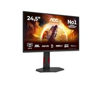 AOC Q25G4SR Gaming Monitor 25 Pulgadas 300Hz Panel Fast IPS, 1ms GtG, HDR400, G-Sync Compatible, Altavoces, Altura Ajustable, (2560x1440 HDMI 2X 2.1 DP 1x 1.4) Negro