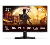 AOC Q27G42XE Monitor Gaming 27" QHD, 180 Hz, IPS, 1 ms GtG, HDR10, FreeSync Prem., G-Sync Compat., Altavoces (2560x1440, 2X HDMI 2.0, 1x DP 1.4) Negro