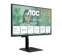AOC Q27P4U Monitor 27 Pulgadas WQHD, 120Hz, IPS, 4 ms GtG, Adaptive Sync., HDR, Altura Ajustable, Altavoces (2560x1440, 2X HDMI 2.0, 1x DP 1.4, USB-Hub), Negro