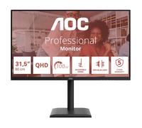 AOC Q32E4U Monitor Gaming 31.5" (80 cm) QHD 2560x1440 IPS 100Hz 4ms HDR, 2xHDMI 2.1, DisplayPort 1.4, USB Hub, Negro
