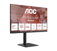 AOC U27E4CV Monitor 27 Pulgadas UHD, 60Hz, IPS, 4 ms GtG, Adaptive Sync., HDR, Altura Ajustable, Altavoces (3840x2160, 2X DP 2.1, 1x USB-C 1.4), Negro