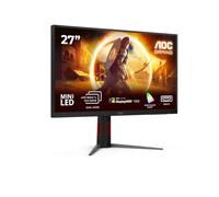 AOC U27G4XM Monitor Gaming 27 Pulgadas UHD, 160Hz, Fast IPS, 1 ms GtG, Adaptive Sync., HDR1000, G-Sync Compat., Altura Ajustable (3840x2160, 2X HDMI 2.1, 1x DP 1.4, USB Hub), Negro/Rojo