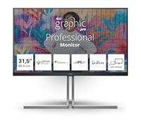 AOC U32U3CV Monitor 32 Pulgadas 60Hz Panel Nano IPS, 4ms GtG, VESA HDR400 (Certified), Altavoces, Altura Ajustable, (3840x2160 HDMI 2X 2.0 DP 1x 1.4 USB Hub) Negro/Plateado