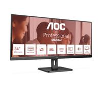 AOC U34E2M Monitor 34 Pulgadas 100Hz Panel VA, 4ms GtG, Altavoces, (3440x1440 HDMI HDMI20x2 DP 1x 1.2 ) Negro