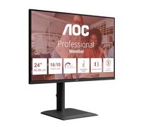 AOC X24E4U Monitor 24 Pulgadas WUXGA, 100Hz, IPS, 4 ms GtG, Adaptive Sync., Modo HDR, Altura Ajustable, Altavoces (1920x1200, 1x HDMI 1.4, 1x DP 1.4, USB Hub), Negro
