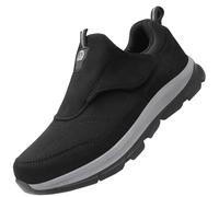 Aocase Calzado Ancho Especial Hombre Zapatos Ajustables con Cierre para Mujer y Hombre para diabéticos, Talla Zapatos para Caminar Suaves y Flexibles,Men Black,46/280mm