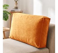 Aocase Cojín Respaldo del Cabecero y Lectura, Lujo Cómodo Desmontable, Almohada De Lectura, Apoyo Lumbar para Cama, Sofá y Silla,Naranja,100×45×12cm