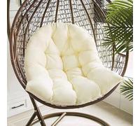 Aocase Cojin Silla Colgante Huevo, Impermeable Cojín para Silla Columpio, Cojines La Hamaca del Huevo De RatáN, CojíN Colgante La Cesta del Patio del JardíN para Interior y Exterior,Beige,120×80cm