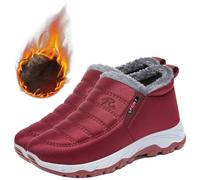Aocase Zapatillas Cómodas Ancho Especial Botas Mujer Invierno Forradas con Pelo Casual Calzado Corto Botas Caliente Comodo Moda Zapatillas de Senderismo Zapatos Trekking,Women's Red,37/235mm